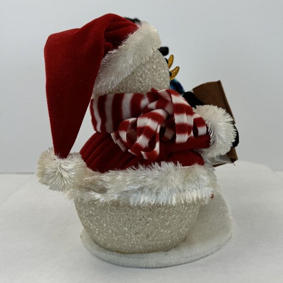 Vtg Lighted Animated Music Snowman Duo Melted Plastic Popcorn Winter Wonderland - Picture 9 of 14